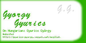 gyorgy gyurics business card